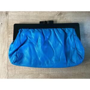Vintage Genuine Leather Vibrant Blue Axiom Clutch Made in Italy